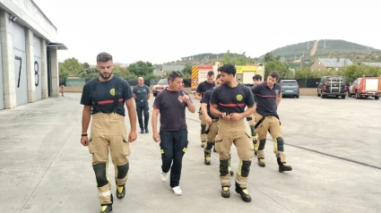Bomberos de Valladolid desplazados en la comarca de El Bierzo