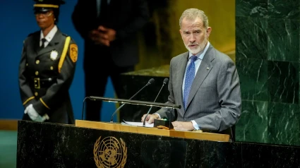 El Rey durante su discurso ante la ONU