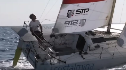 Hugo Ramón en la Mini Transat