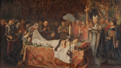 'Muerte del príncipe de Viana', Vicente Poveda y Juan (1887)