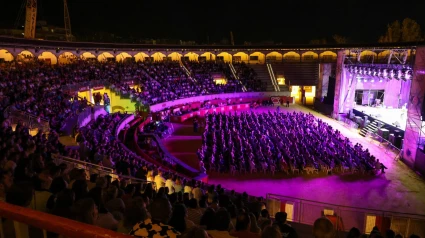 Plaza de toros de Lorca durante un concierto esta feria