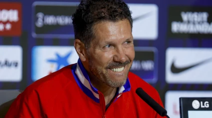 Diego Pablo Simeone, entrenador del Atlético de Madrid durante la rueda de prensa previa al Real Madrid