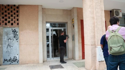 Portal en la calle Tigris 2, donde se ha producido el asesinato de la última víctima de violencia machista