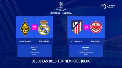 Sigue en Tiempo de Juego este martes desde la 18:15h la 2ª jornada de la Champions League