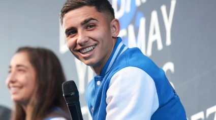 Yeremay, durante la presentación del 'Dépor Training Center'