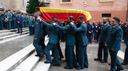 Imagen de archivo del funeral del agente Arcos, cuya viuda e hijos han conseguido esta sentencia histórica