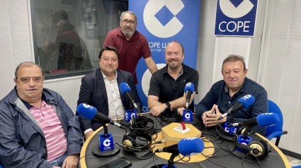 Tertúlia dels 65 anys de COPE Lleida parlant de l'Aplec del Caragol de Lleida amb Xavi Perez, Ferran Perdrix, David Velasco, Ricard Alvarez i Cosme Garcia.