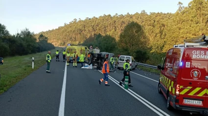Imagen del lugar del accidente registrado en Brión