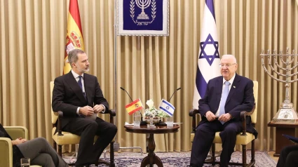 Felipe VI junto al presidente de Israel, Reuven Rivlin, durante el “International Leader’s Forum”Casa de S.M. el Rey23/1/2020