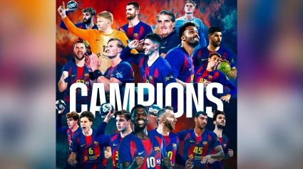 Grafismo creado por el FC Barcelona con motivo del triunfo del Barça en el Mundial de Clubes de balonmano