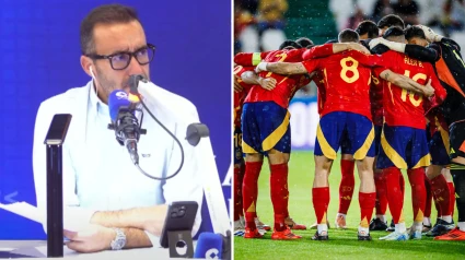 Juanma Castaño y los jugadores del selección española
