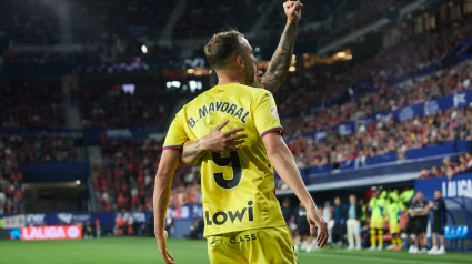 Mayoral celebra el primer gol del Getafe ante Osasuna