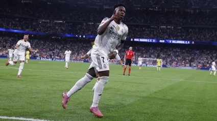 Vinicius celebra el 2-0 del Real Madrid contra el Villarreal
