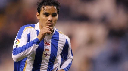 El delantero mexicano durante su etapa en el Deportivo de la Coruña en la temporada 2008/2009.