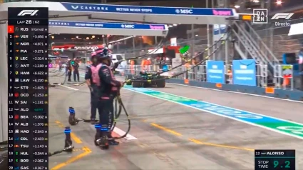 Malísima parada en boxes de Fernando Alonso que ha tardado 9'2 segundos.