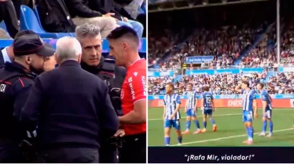 El Alavés-Elche estuvo detenido por gritos contra Rafa Mir: "Violador"