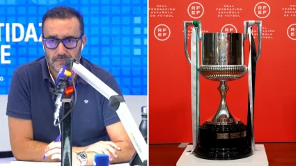 Juanma Castaño y el trofeo de la copa del rey