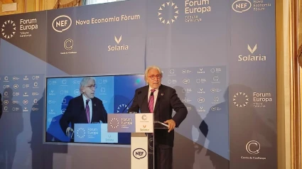 El presidente de Foment del Treball, Josep Sánchez Llibre, en un desayuno informativo organizado por el Fòrum Europa Tribuna Catalunya.ECONOMIA