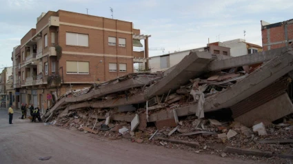 Edificio colapsado en el terremoto de Lorca en una imagen de la Universidad Politécnica de Madrid