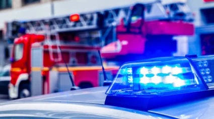 Bomberos y policía desplegados durante una emergencia