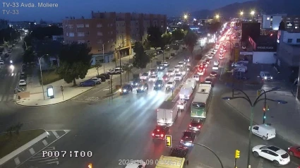 Imagen de las 7.56 horas, con retenciones de la MA-21 que afectan a avenida Velázquez sentido oeste