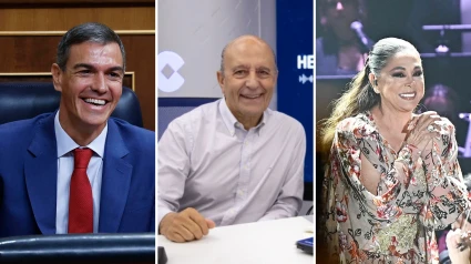 Collage de José Antonio Zarzalejos, Pedro Sánchez e Isabel Pantoja