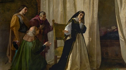 'La demencia de Juana de Castilla', Lorenzo Vallés, 1866