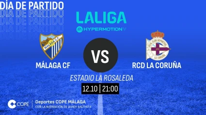 Horario y dónde ver y escuchar el Málaga-Deportivo de esta noche