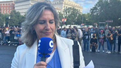 Cristina López Schlichting, desde el centro de Madrid en el 12 de octubre
