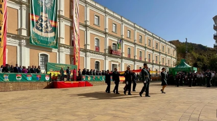 Acto de conmemoración de la Guardia Civil a la Virgen del Pilar en la Plaza de la Merced de Huelva