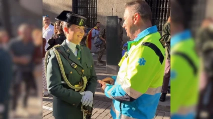Marta con su padre el 12 de octubre