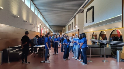 Recibidor del Auditorio de Galicia, preparado para recibir a los donantes de Sensogenoma