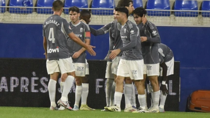 Celebración de uno de los goles del goles del Granada este temporada