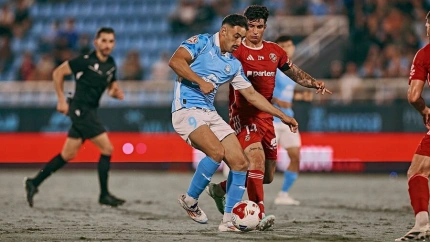 Una imagen del partido de la UD Ibiza ante el Nàstic