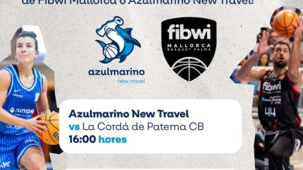 Cartel del domingo de baloncesto de Azul Marino y Fibwi Mallorca