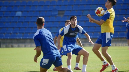 Instante de un entrenamiento de esta semana en el Rico Pérez.