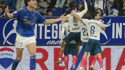 El Espanyol celebra el primer gol de Kike García