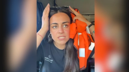 Andrea, camionera, en el vídeo