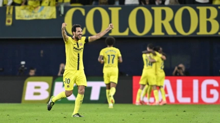 Parejo celebra el 2-0 del Villarreal contra el Betis