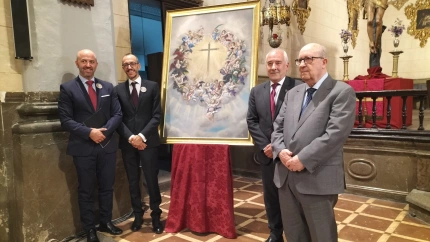 Alberto Ortega, presentador del cartel, Juan Díaz Losada, Armando Ortiz, presidente de la Federación, y Gerardo Sabador, expresidente de Federación.