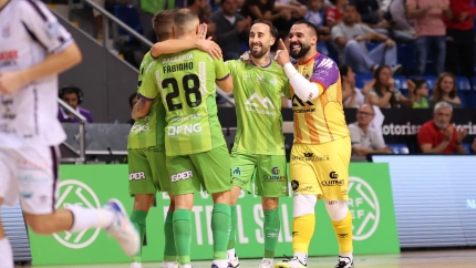 Imagen de una de las celebraciones de los goles del Palma