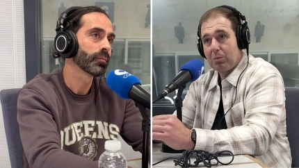 Indortes Pascual (25 años de servicio) y David Aldana (5 años de servicio), policías locales en Logroño