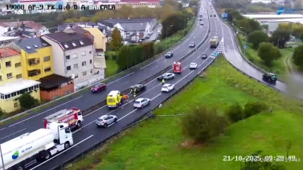 Imagen del accidente en las cámaras de la DGT