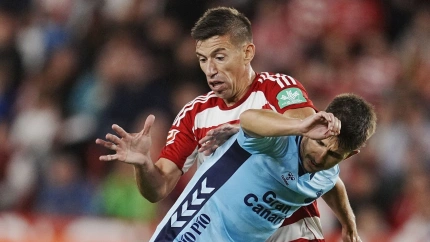 Rubén Alcaraz en el partido frente a Las Palmas