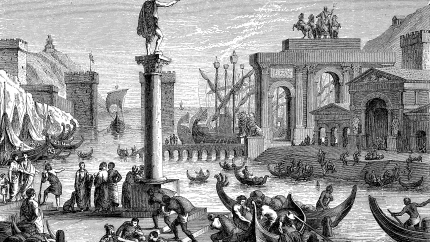 Símbolo del ideal de una ciudad portuaria romana, la historia de la antigua Roma, el Imperio romano
