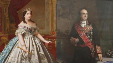Retratos de la reina Isabel II y el general Leopoldo O´Donnell realizados en la década de 1860