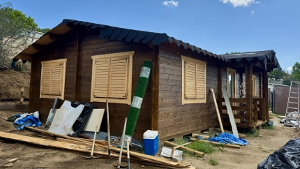 Una de las parcelas del camping ilegal de Mataró