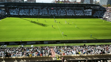 Gol del Córdoba en el Estadio Municipal Carlos Belmonte