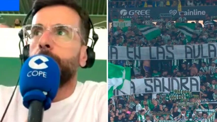 Rubén Martín, en el puesto de narración de Tiempo de Juego en estadio de La Cartuja