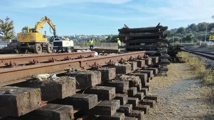 Obra de ferrocarril en el puerto interior de Ferrol